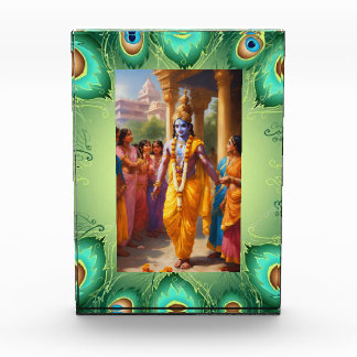 Divine Encounter: Lord Krishna's Morning Charm Photo Block