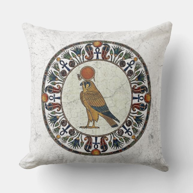 Divine Falcon of Horus | Royal Sky God Egyptian Cushion (Front)