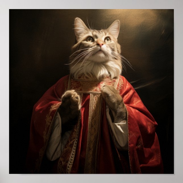 Divine Feline Majesty: The Cat of Jesus Poster (Front)