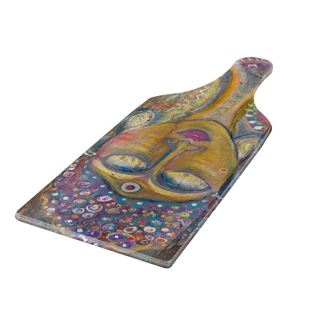 Divine Feminine Buddha glass cutting board (Corner)