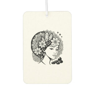 Divine Feminine Mandala Art Floral Crystal Goddess Car Air Freshener