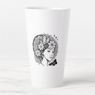 Divine Feminine Mandala Art Floral Crystal Goddess Latte Mug