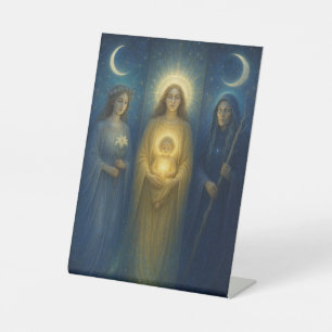 Divine Feminine Triptych Pedestal Sign