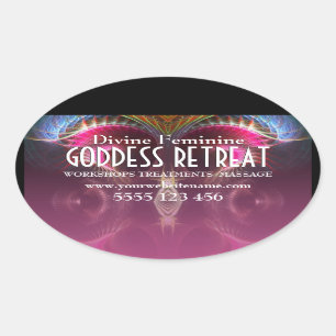 Divine Goddess Fractals Oval Promotional Stickers