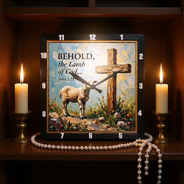 Divine Grace: John 1:29 Time Square Wall Clock (Creator Uploaded)