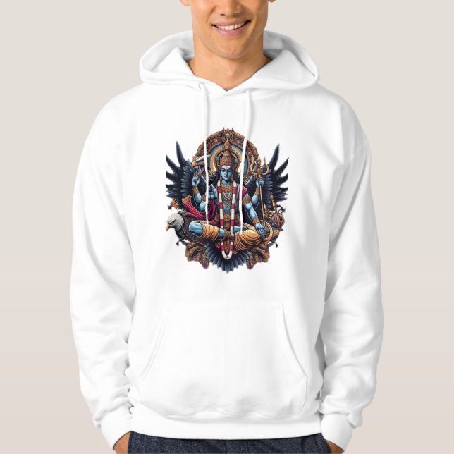 "Divine Guardian: Vishnu and Garuda" Hoodie (Front)