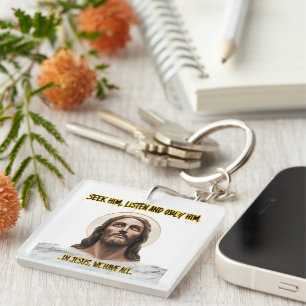 Divine Guidance: Seek, Listen, Obey Key Ring
