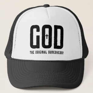 Divine Hero God The Original Superhero Faith Based Trucker Hat