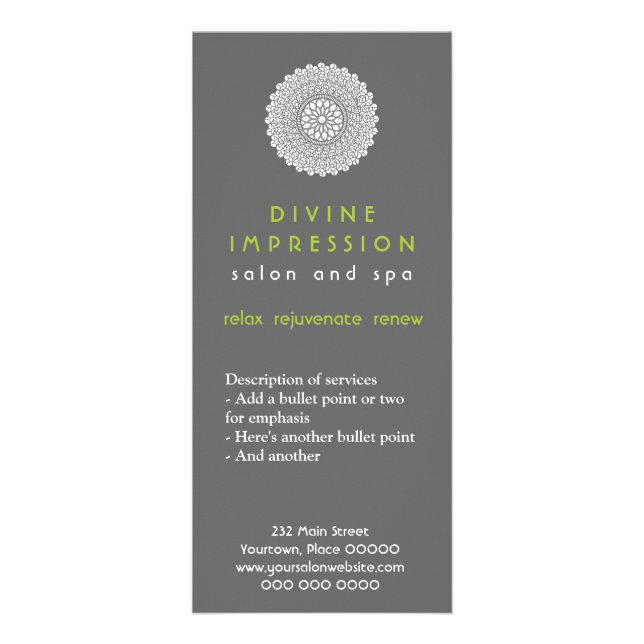Divine Impression Green Rack Card (Front)