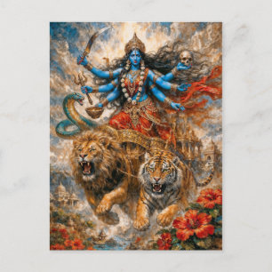 Divine Kali Chariot Postcard