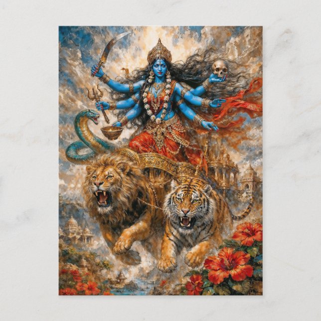 Divine Kali Chariot Postcard (Front)
