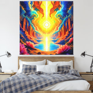 Divine Light City Awakening Canvas Print