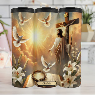 Divine Light, Sacred Redemption Scene Thermal Tumbler
