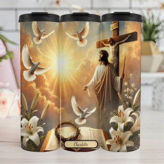 Divine Light, Sacred Redemption Scene Thermal Tumbler