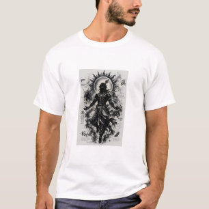 Divine Lord Krishna Dark Silhouette Grunge Art T-Shirt