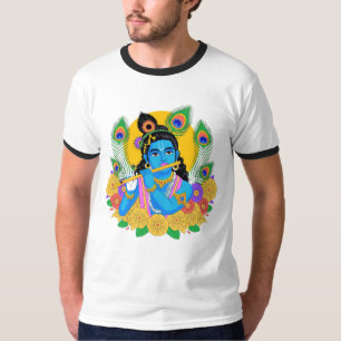 Divine Lord Krishna Vector Art - Spiritual Flute T-Shirt