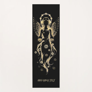 Divine Lotus Angel, Elegant Gold Meditation Yoga Mat