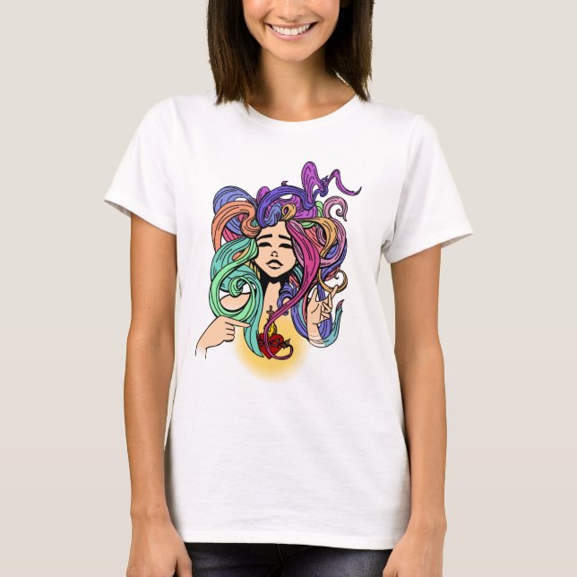 divine love in white tshirt (Front)