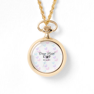 Divine match add couple name letter heart pattern watch