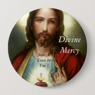 Divine Mercy   10 Cm Round Badge
