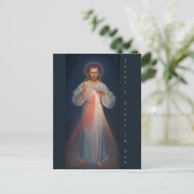 Divine Mercy by Kazimierowski Eugene Holiday Postcard (Standing Front)