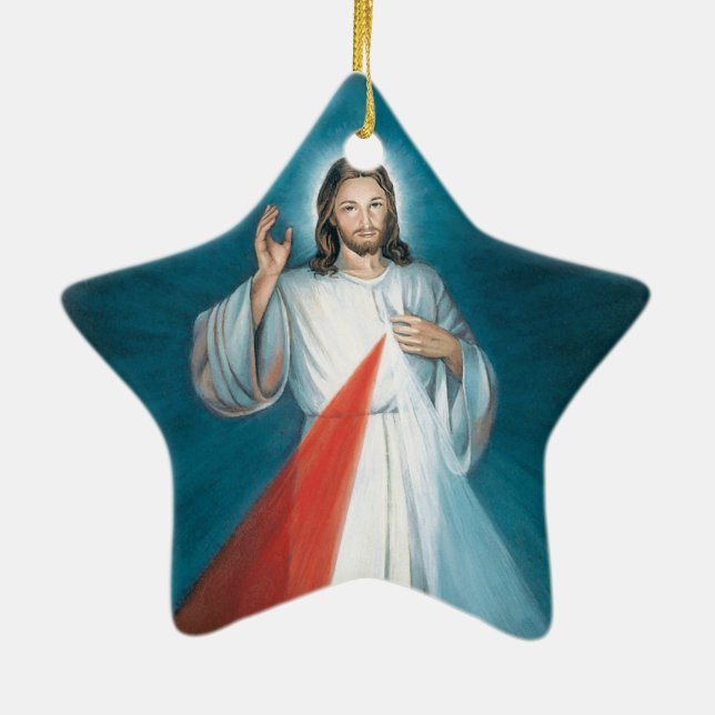 divine mercy ceramic tree decoration (Back)