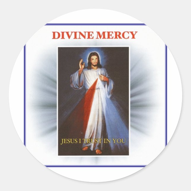 Divine Mercy Classic Round Sticker (Front)