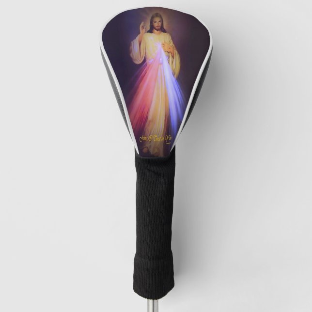 Divine Mercy Gold Golf Head Cover (Front)