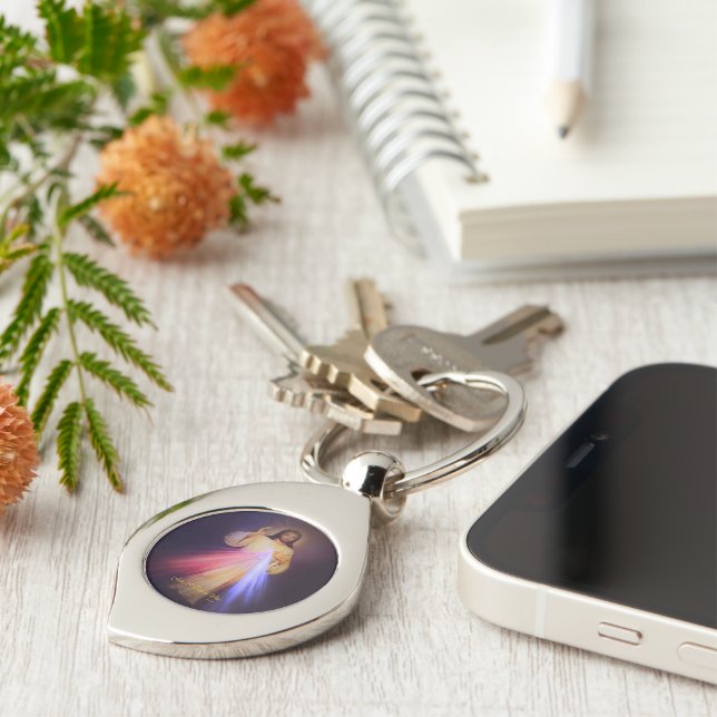 Divine Mercy Gold Key Ring (Side)