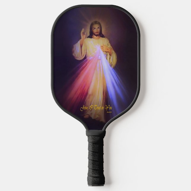 Divine Mercy Gold Pickleball Paddle (Front)