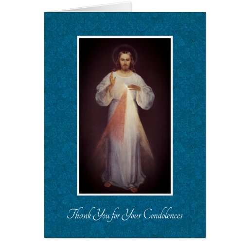 Image of Divine Mercy Jesus Catholic Condolence Thank You