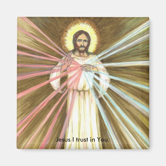 Divine Mercy-Jesus I Trust in You-Fridge Magnet (Front)