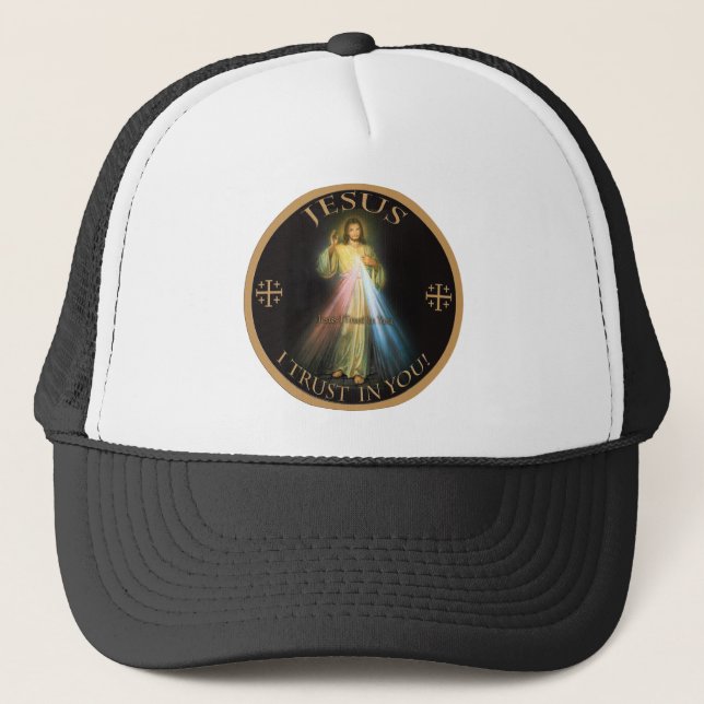 DIVINE MERCY, JESUS I TRUST IN YOU. TRUCKER HAT (Front)