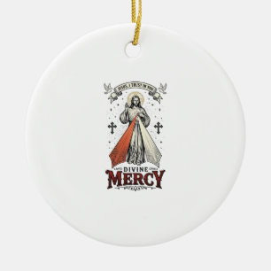 Divine Mercy Jesus I Trust in You Vintage Shirt De Ceramic Tree Decoration