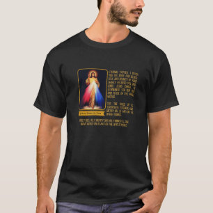Divine Mercy Jesus Image Chaplet Novena Prayer Cat T-Shirt