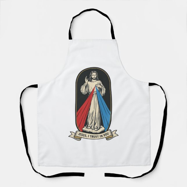 Divine Mercy Jesus Vintage Apron (Front)