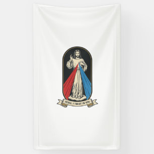 Divine Mercy Jesus Vintage Banner