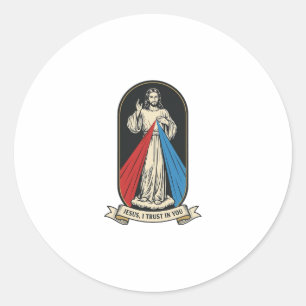 Divine Mercy Jesus Vintage Classic Round Sticker