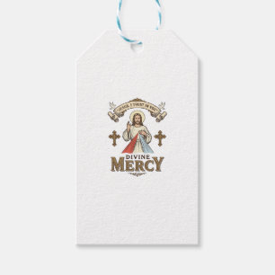 Divine Mercy Jesus Vintage Engraving Religious Shi Gift Tags