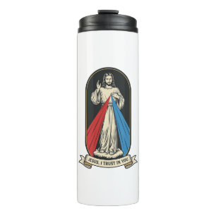 Divine Mercy Jesus Vintage Thermal Tumbler
