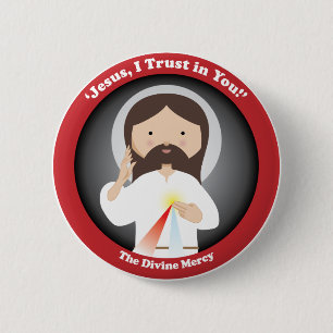 Divine Mercy of Jesus 6 Cm Round Badge