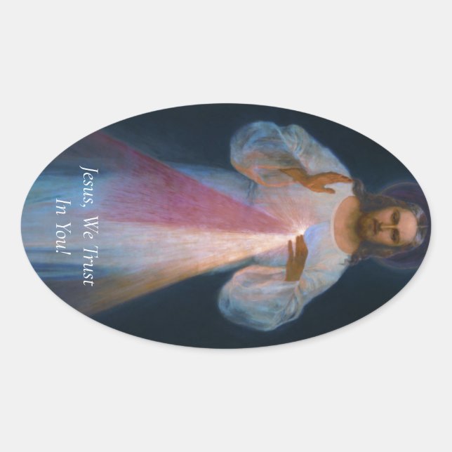 divine mercy oval sticker (Front)