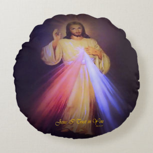 Divine Mercy Round Cushion