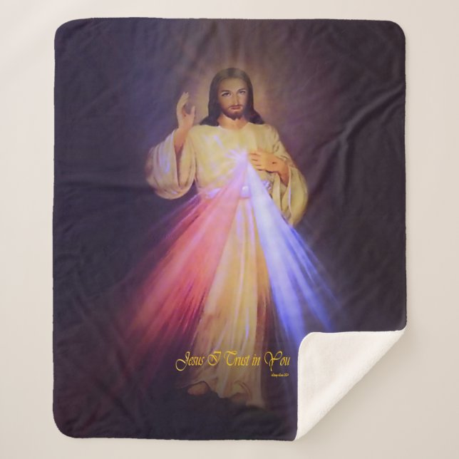 Divine Mercy Sherpa Blanket (Front)