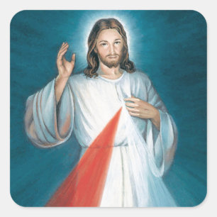 divine mercy square sticker
