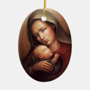 Divine Motherhood Ceramic Tree Decoration