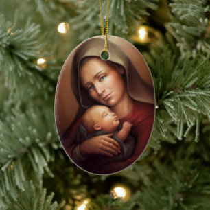 Divine Motherhood Ceramic Tree Decoration
