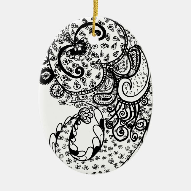 Divine Paisley Ceramic Tree Decoration (Front)