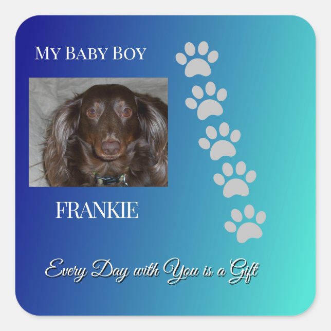 Divine Pawprints Tribute Square Sticker (Front)