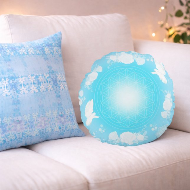 Divine Peace – Colour of Heart Round Cushion (Creator Uploaded)